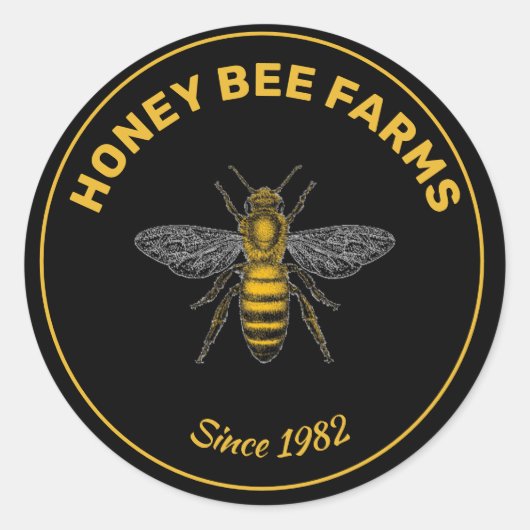  bijenhoningraat ronde sticker (Voorkant)