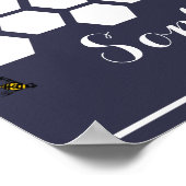 bijenhoningraat voor handtekening bruiloft gastenb poster (Hoek)