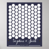 bijenhoningraat voor handtekening bruiloft gastenb poster (Voorkant)