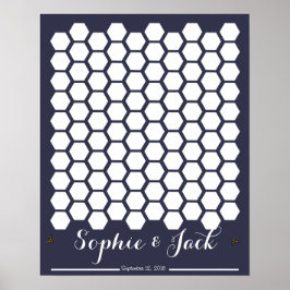 bijenhoningraat voor handtekening bruiloft gastenb poster