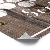 bijenhoningraat voor handtekening bruiloft gastenb poster (Hoek)