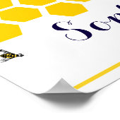 bijenhoningraat voor handtekening bruiloft gastenb poster (Hoek)