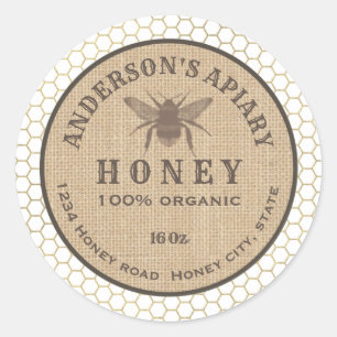 bijenhoningraathoningraat ronde sticker