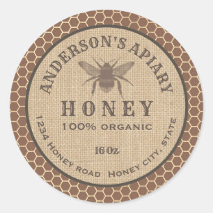 bijenhoningraathoningraat ronde sticker