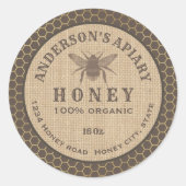  bijenhoningraathoningraat ronde sticker (Voorkant)