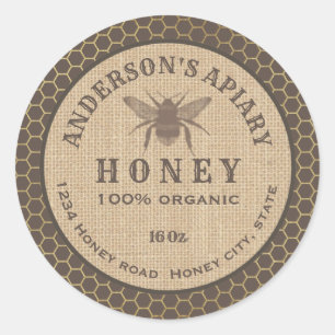bijenhoningraathoningraat ronde sticker