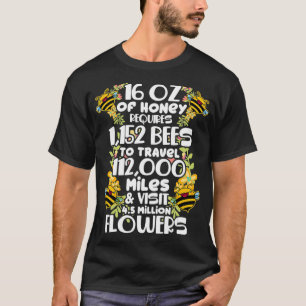 Bijenhoningstatistieken Bijenteelt Honeycomb  T-shirt