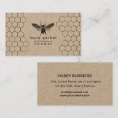 Bijenhoningverkoper Apiarist Black White Hexagon Visitekaartje (Voorkant / Achterkant)