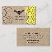 Bijenhoningverkoper Apiarist Black Yellow Hexagon Visitekaartje (Voorkant / Achterkant)
