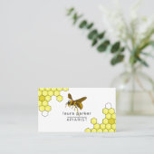 Bijenhoningverkoper Apiarist Black Yellow Letterpr Visitekaartje (Staand voorkant)