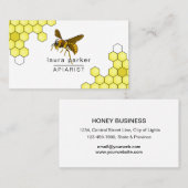 Bijenhoningverkoper Apiarist Black Yellow Letterpr Visitekaartje (Voorkant / Achterkant)