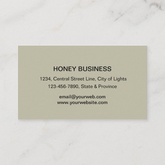 Bijenhoningverkoper Apiarist Limoen Geel Goud Hexa Visitekaartje (Achterkant)