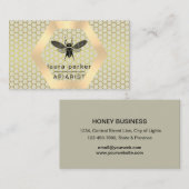 Bijenhoningverkoper Apiarist Limoen Geel Goud Hexa Visitekaartje (Voorkant / Achterkant)