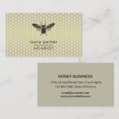 Bijenhoningverkoper Apiarist Limoen Yellow Hexagon Visitekaartje (Voorkant / Achterkant)