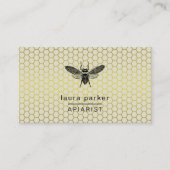 Bijenhoningverkoper Apiarist Limoen Yellow Hexagon Visitekaartje (Voorkant)