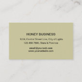 Bijenhoningverkoper Apiarist Limoen Yellow Hexagon Visitekaartje (Achterkant)