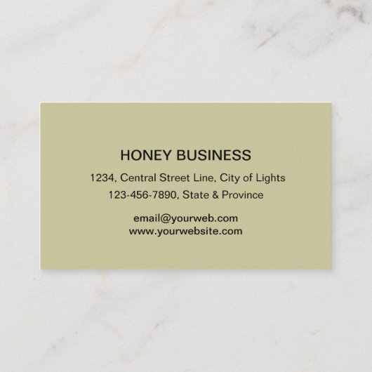Bijenhoningverkoper Apiarist Limoen Yellow Hexagon Visitekaartje (Achterkant)