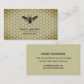 Bijenhoningverkoper Apiarist Limoen Yellow Hexagon Visitekaartje (Voorkant / Achterkant)
