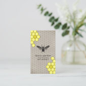 Bijenhoningverkoper Apiarist Rustic Brown Hexagon Visitekaartje (Staand voorkant)