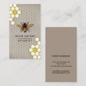 Bijenhoningverkoper Apiarist Rustic Brown Hexagon Visitekaartje (Voorkant / Achterkant)
