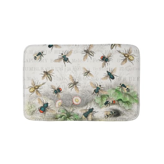 Bijenhoningwerker Queen Bees Antiek Badmat (Voorkant)