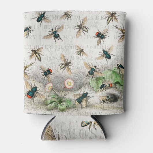 Bijenhoningwerker Queen Bees Antiek Blikjeskoeler (Voorkant)