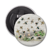 Bijenhoningwerker Queen Bees Antiek Button Flesopener (Voorkant)