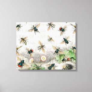 Bijenhoningwerker Queen Bees Antiek Canvas Afdruk