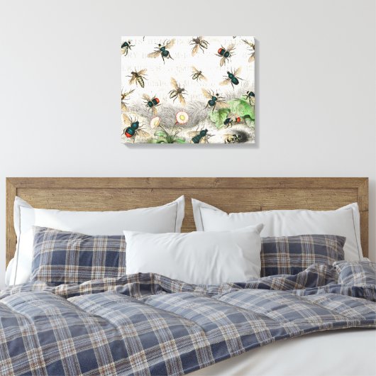 Bijenhoningwerker Queen Bees Antiek Canvas Afdruk (Insitu (Slaapkamer))