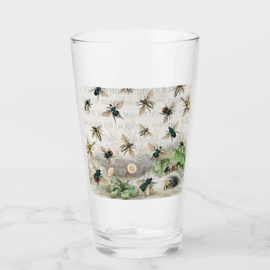Bijenhoningwerker Queen Bees Antiek Glas (Voorkant)