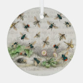 Bijenhoningwerker Queen Bees Antiek Glas Ornament (Achterkant)