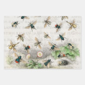 Bijenhoningwerker Queen Bees Antiek Inpakpapier Vel (Voorkant 3)