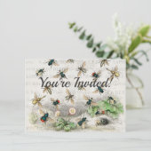 Bijenhoningwerker Queen Bees Antiek Kaart (Staand voorkant)