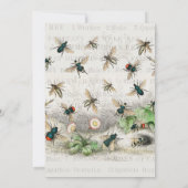 Bijenhoningwerker Queen Bees Antiek Kaart (Achterkant)