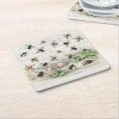 Bijenhoningwerker Queen Bees Antiek Kartonnen Onderzetters (Schuin)