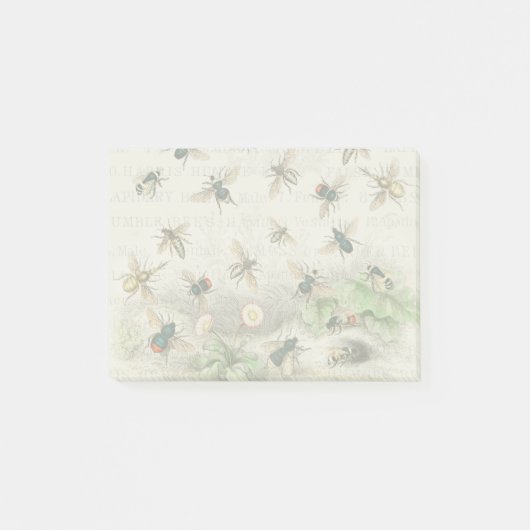 Bijenhoningwerker Queen Bees Antiek Post-it® Notes (Voorkant)