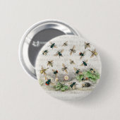 Bijenhoningwerker Queen Bees Antiek Ronde Button 5,7 Cm (Voorkant /achterkant)