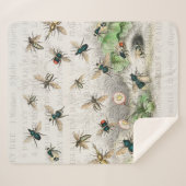 Bijenhoningwerker Queen Bees Antiek Sherpa Deken (Voorkant (horizontaal))