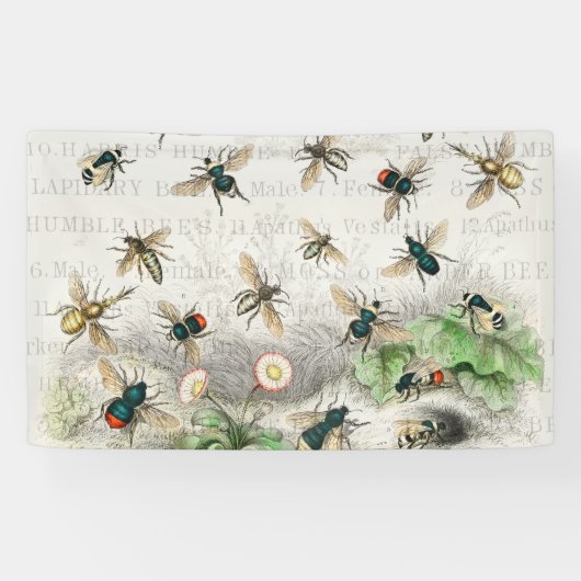 Bijenhoningwerker Queen Bees Antiek Spandoek (Horizontaal)