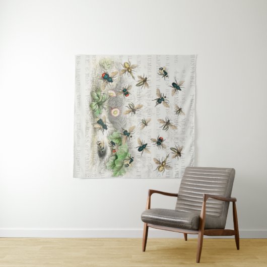 Bijenhoningwerker Queen Bees Antiek Wandkleed (In Situ (horizontaal))