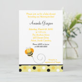 Bijenhop Bumble Bee Baby shower Invitation 5x7 Kaart (Staand voorkant)