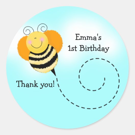BIJENHOP RONDE hommel gunst Stickers (Voorkant)