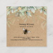 Bijenhouder Apiarist Bijen Boerderij Honeycomb Bu Vierkante Visitekaartje (Achterkant)