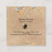 Bijenhouder Apiarist Bijen Boerderij Honeycomb Bu Vierkante Visitekaartje (Achterkant)