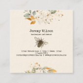 Bijenhouder Apiarist Bijen Boerderij Honeycomb Bu Vierkante Visitekaartje (Achterkant)