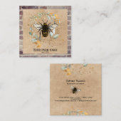 Bijenhouder Apiarist Bijen Boerderij Honeycomb Bu Vierkante Visitekaartje (Voorkant / Achterkant)