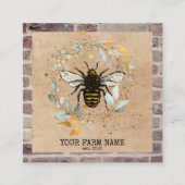 Bijenhouder Apiarist Bijen Boerderij Honeycomb Bu Vierkante Visitekaartje (Voorkant)