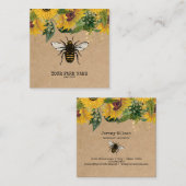 Bijenhouder Apiarist Bijen Boerderij Honeycomb Bu Vierkante Visitekaartje (Voorkant / Achterkant)
