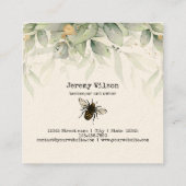 Bijenhouder Apiarist Bijen Boerderij Honeycomb Bu Vierkante Visitekaartje (Achterkant)