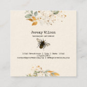 Bijenhouder Apiarist Bijen Boerderij Honeycomb Bu Vierkante Visitekaartje (Achterkant)